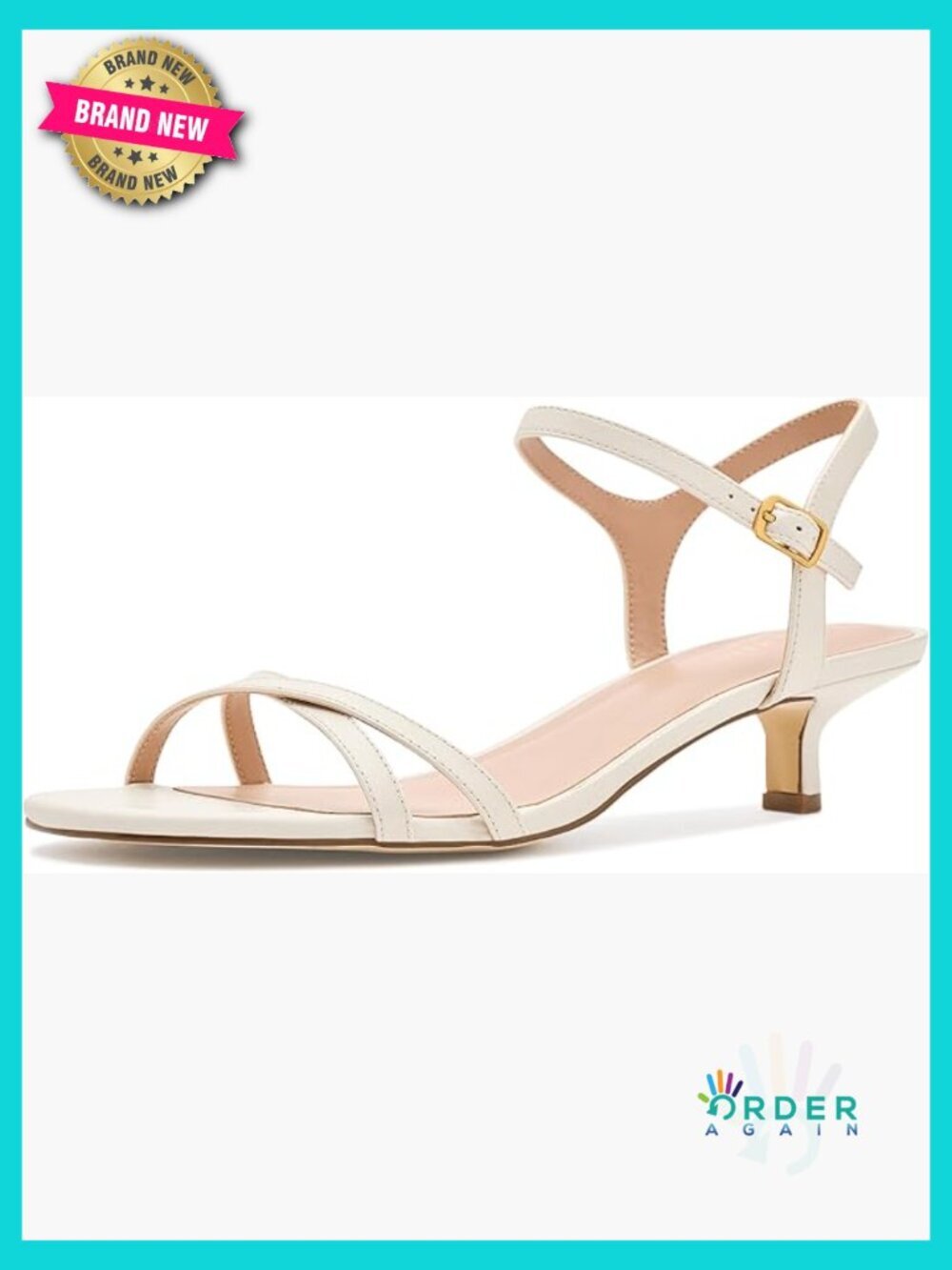 Kitten Heel Strappy Sandals Block Heel Open Toe Ankle Strap